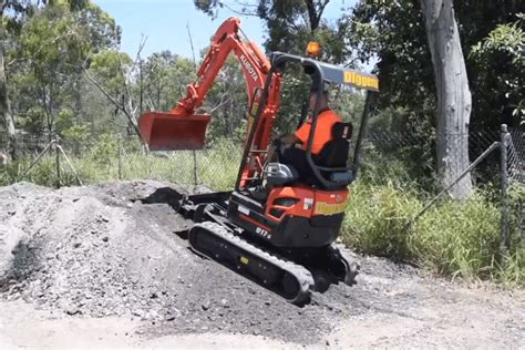 mini excavator going down steep hill|mini ex up hill.